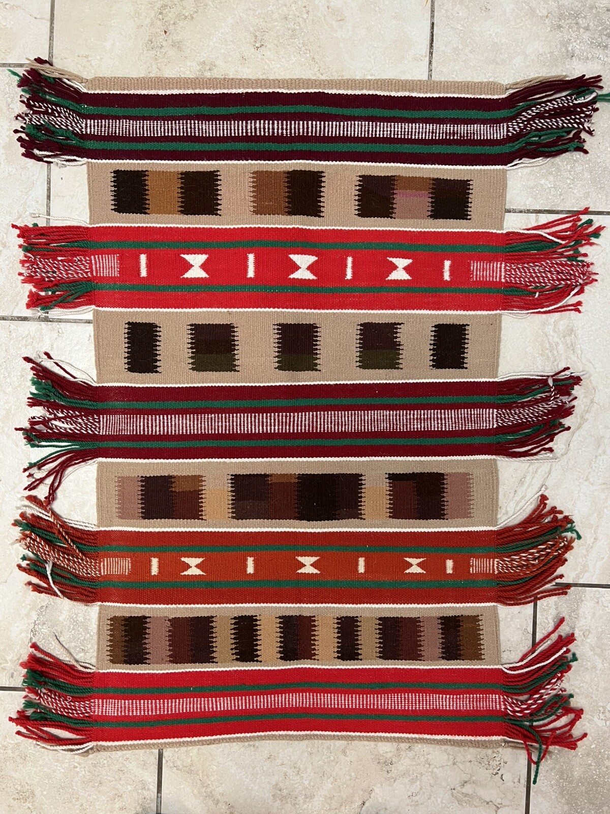 Vintage 1950s Peruvian Culture Handcrafted Area Rug 35” x 30” gallery