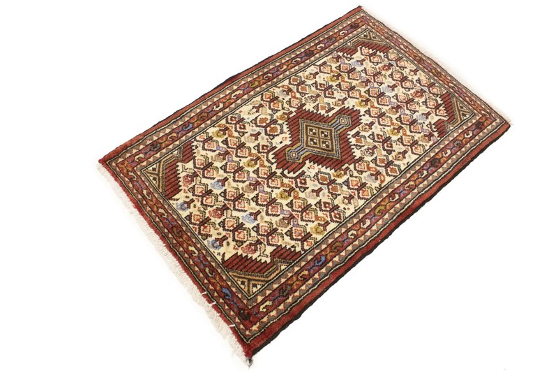 Vintage Handmade Wool Oriental Rug Tribal Geometric Style Boho Carpet 2'2X3'5 ft gallery