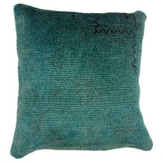 Authentic Overdyed Carpet Cushion Wool Accent Pillow 1.4×1.2 ft