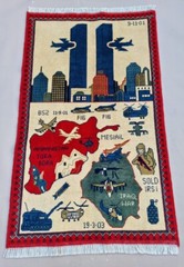 A Beautifully Handmade Afghan war Rug Rare Design Great Quality 133X 80 Cm