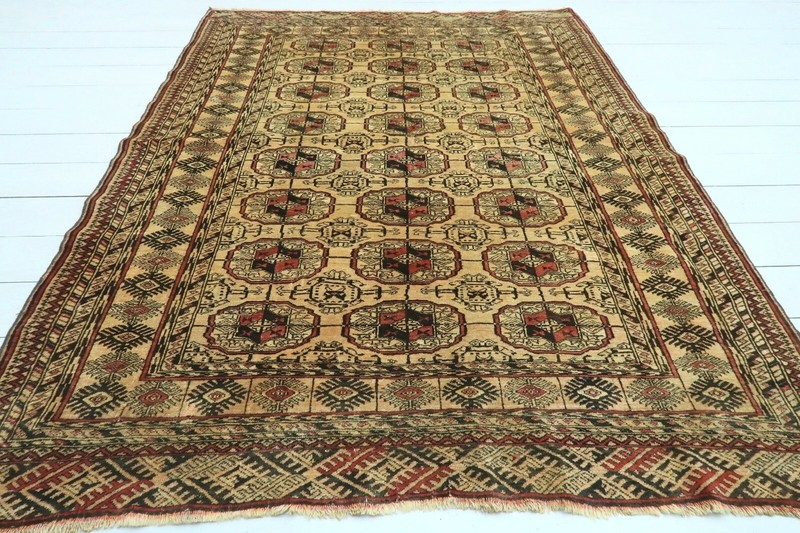 Antique Turkish Carpet Handmade Wool Rug Turkoman Rug Floor Teppich Tapi 53"x71" gallery