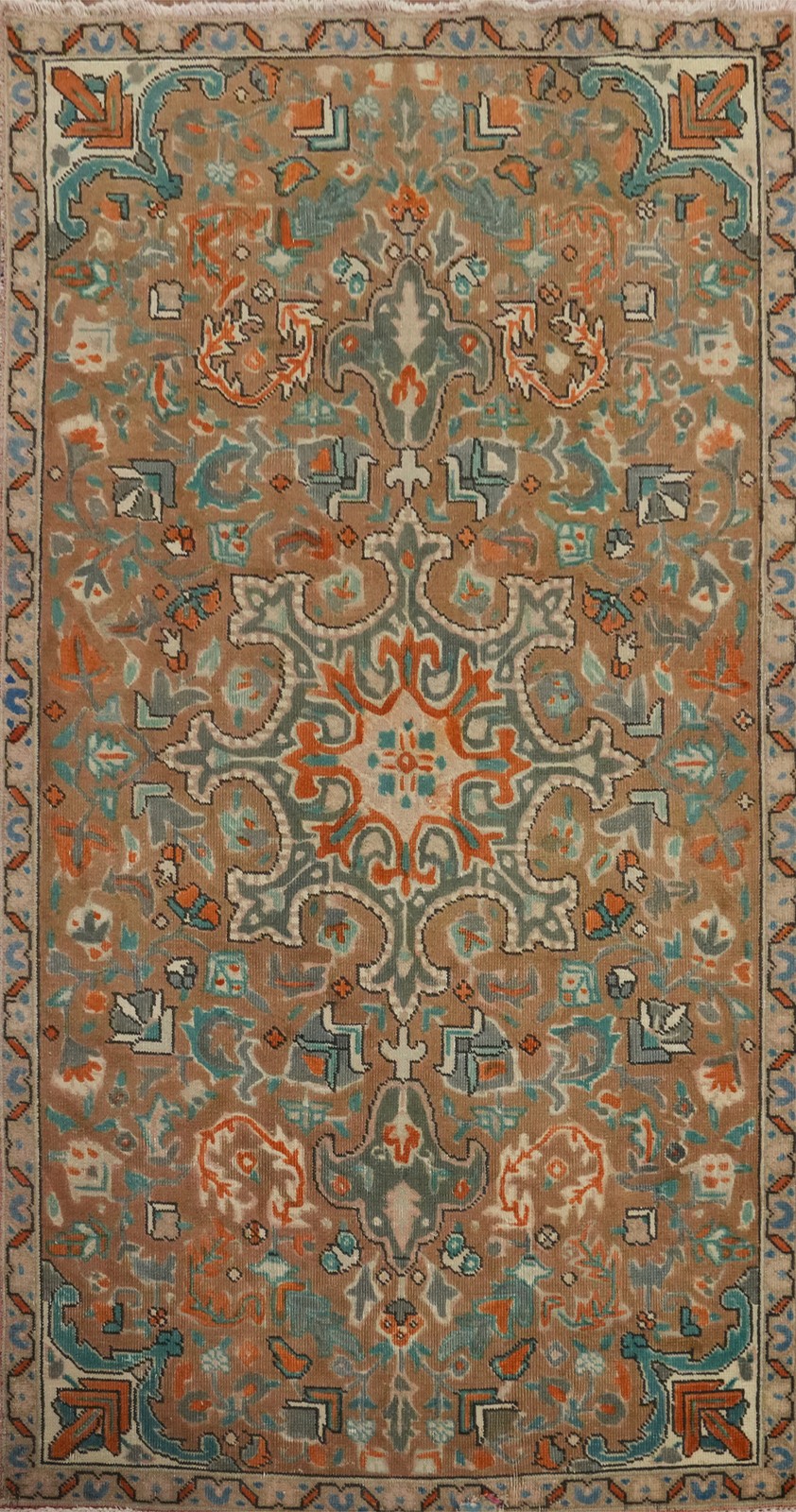 Vintage Wool Medallion Traditional Accent Rug 3x6 ft Hand-knotted Brown Carpet gallery