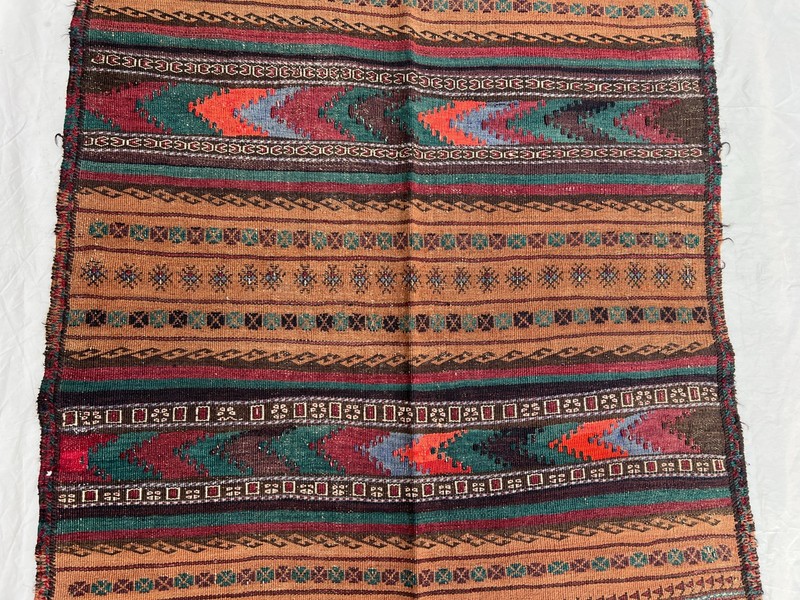 COLLECTORS' ITEM 8 X 3.5 ft Antique Maldari Belouch Nomad Full Embroidery Sistan gallery