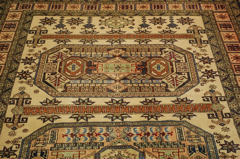 OLD,ANTIQUE CAUCASIAN UNUSUAL SHIRVAN,KAZAK DESIGN CAUCASIAN RUG 5'4" X 8'6" gallery