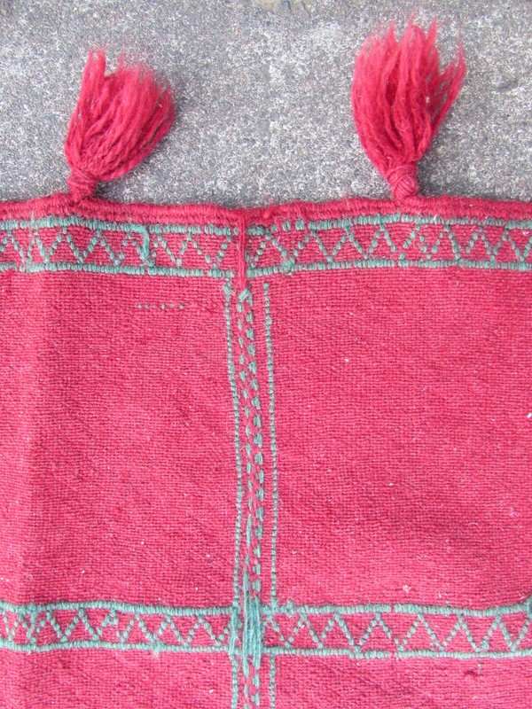 Vintage Traditional Hand Made Oriental Wool Red Large Long kilim 250x95cm gallery