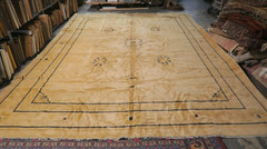 Antique Tibetan Nepal Rug Art Deco Peking Design Hand Knotted Wool 10’9 x 14’6