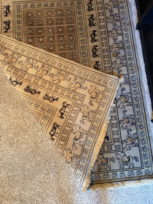 Vintage Louis de Poortere Samarkand Wool Rug – Made in Belgium – 4'7" x 6'2" gallery