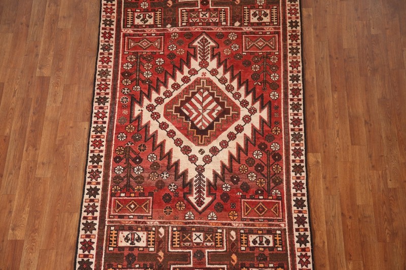 Vintage Traditional Geometric Red/ Ivory Area Rug 4'x7' Wool Hand-knotted Carpet gallery