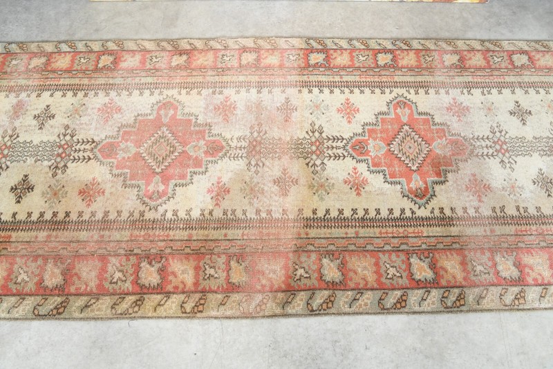 Oushak Runner Rugs Turkish Hand-Knotted Hallway Carpet Vintage Rug 3x11 ft 1174 gallery
