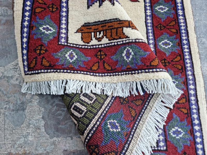 A Beautifully Handmade Afghan war Rug Rare Design Great Quality 120X 80 Cm gallery