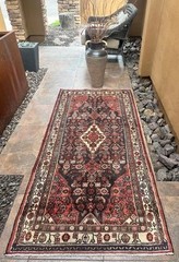 3’5 x 7’4 Earth Tone Nomad Geometric Vintage Handmade Semi Antique Wool Area Rug