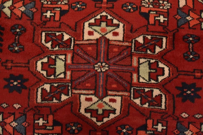 Vintage Tribal Runner 3’7” x 10’3” Red Wool Hand-Knotted Oriental Rug gallery