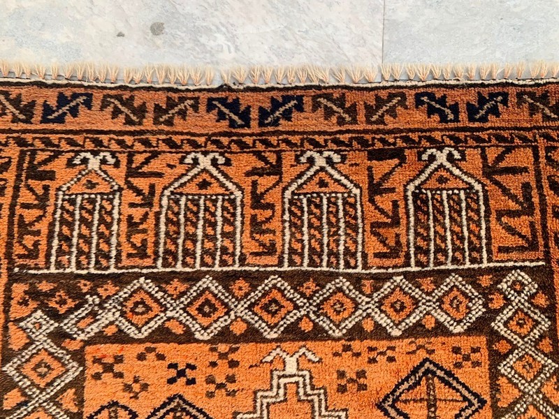 Vintage Afghan Rug: Hand-Knotted Wool, Traditonal Oriental Area Carpet 3x5 ft gallery