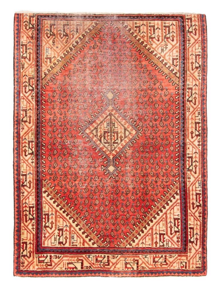 Vintage Traditional Hand-Knotted Area Rug 3'6" x 4'8" Oriental Wool Carpet