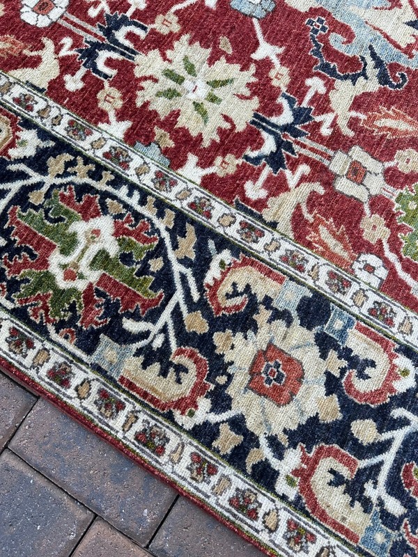 Contemporary Handmade Afghan Oriental Rug, Geometric Allover Design, 9x12 gallery