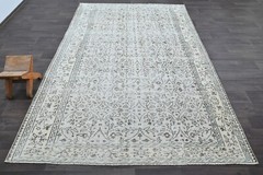 Oushak Turkish Vintage Rug 6×9 Kilim Rug Anatolian Handmade Boho Decor BEIGE