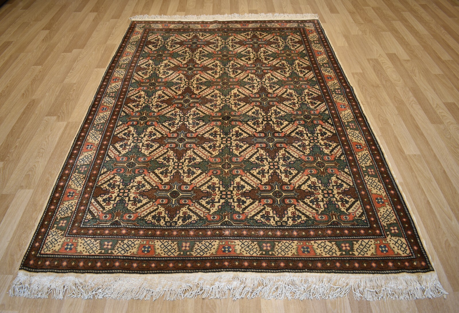 Antique Genuine Turkish Kazak Star Pattern Handmade Rug 7Ftx10Ft Free Shipping gallery