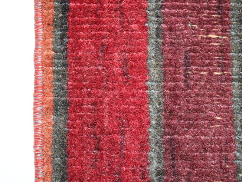 One of a Kind Vintage Turkish Rug 1.6 x 3.4 Ft – Handmade Wool Blue Red Yellow gallery