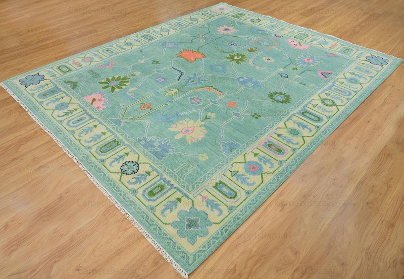 Vintage Turkish Oushak Rug, Beige 9X12 ft, Handmade Wool, Bohemian Anatolian gallery