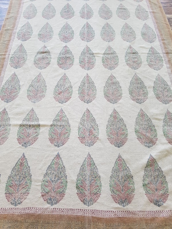 Vintage Handmade Turkish Botanical Wool Kilim Rug 236x152 cm gallery