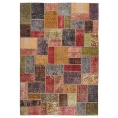 Patchwork 254×176 cm Hand Knotted Oriental Vintage Carpet Rug