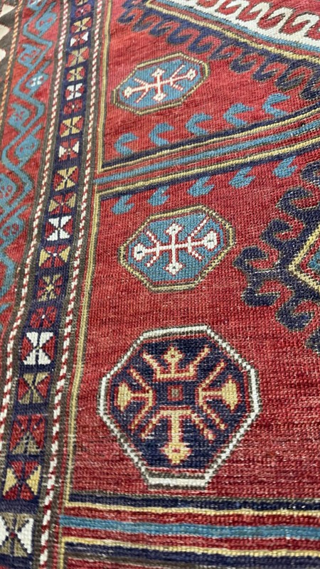 6x8ft ANTIQUE BORDJALOU KAZAK RUG CR 1860 gallery
