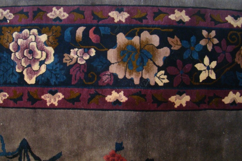 Stunning High Quality Antique Chinese Nichol Art Deco Rug Peking or Tientsin  gallery