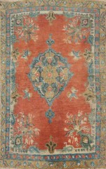 Vintage Over-Dyed Rust Wool Hand-knotted Traditional Foyer Rug 3×4 Accent Carpet