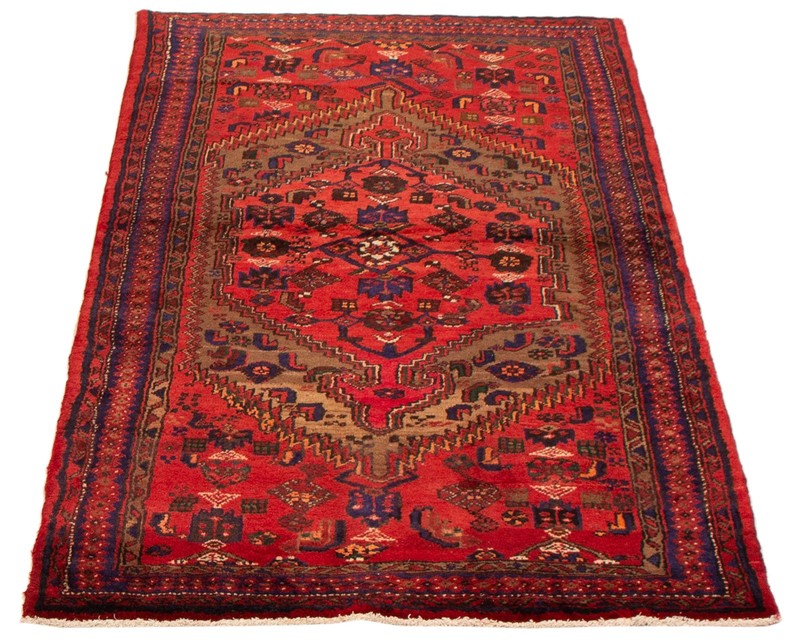Vintage 3'9" x 6'8" Traditional Hand Knotted Vegetable Dye Wool Area Rug gallery