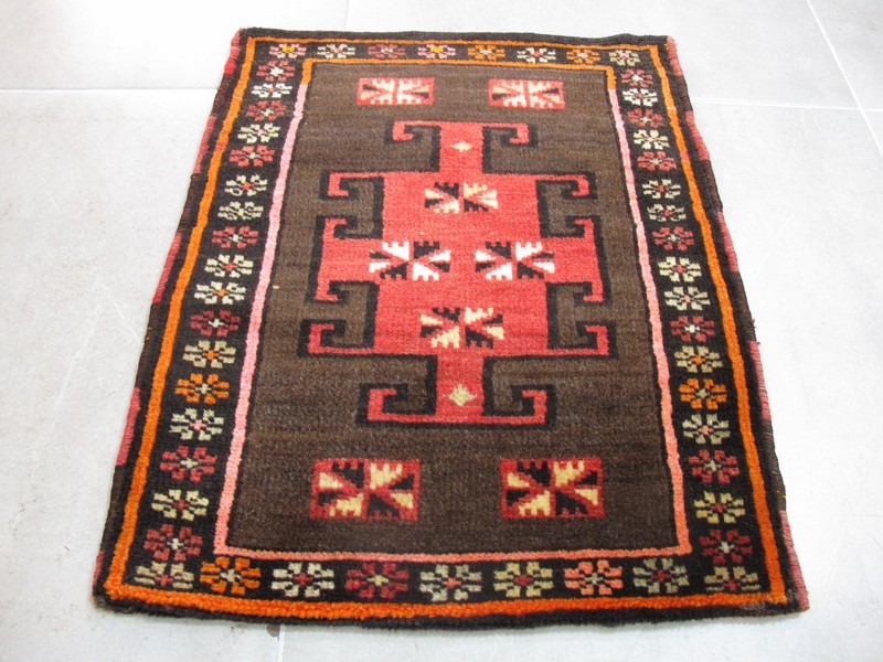 Antique Turkish Pillowcase Rug 20''x25'' Handmade Wool Oriental Yastik 52x65cm gallery