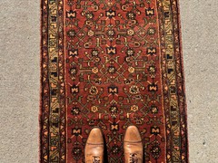 LONG ANTIQUE HERIZ RUNNER RUG 2×14 HAND-KNOTTED vintage handmade REAL 2×13 3×14