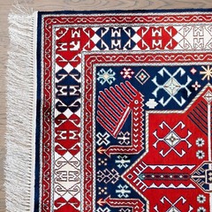 “Akstafa” Red on blue silk carpet