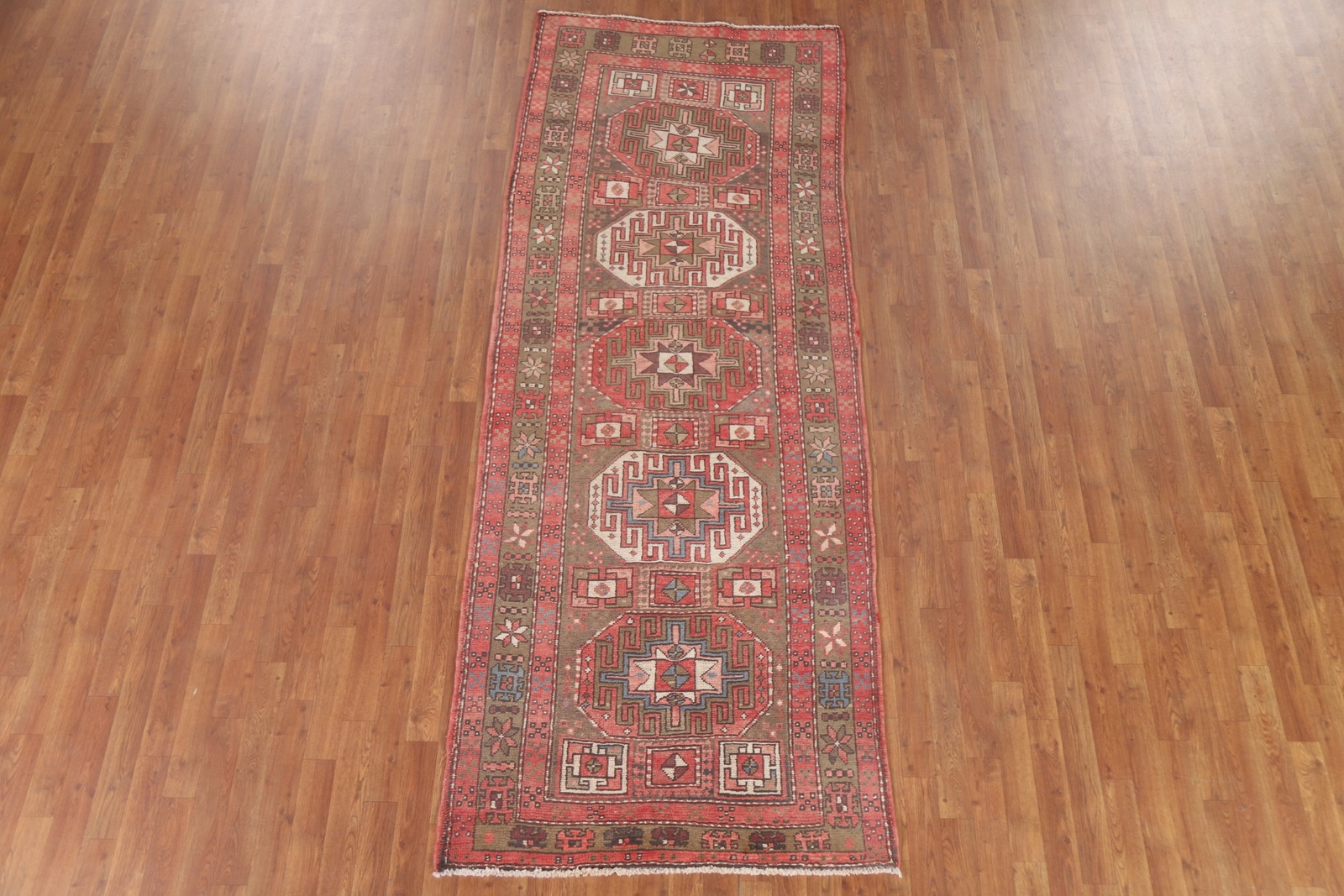 Geometric Vintage Traditional 10 ft. Runner Rug Handmade Wool 4x10 gallery