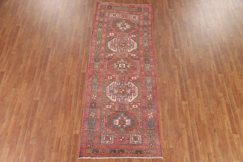 Geometric Vintage Traditional 10 ft. Runner Rug Handmade Wool 4x10 gallery