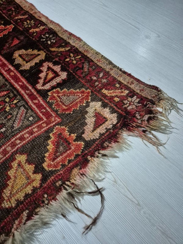Antique Anatolian Wool Textile Fragment, Handwoven Tribal Collector Piece gallery