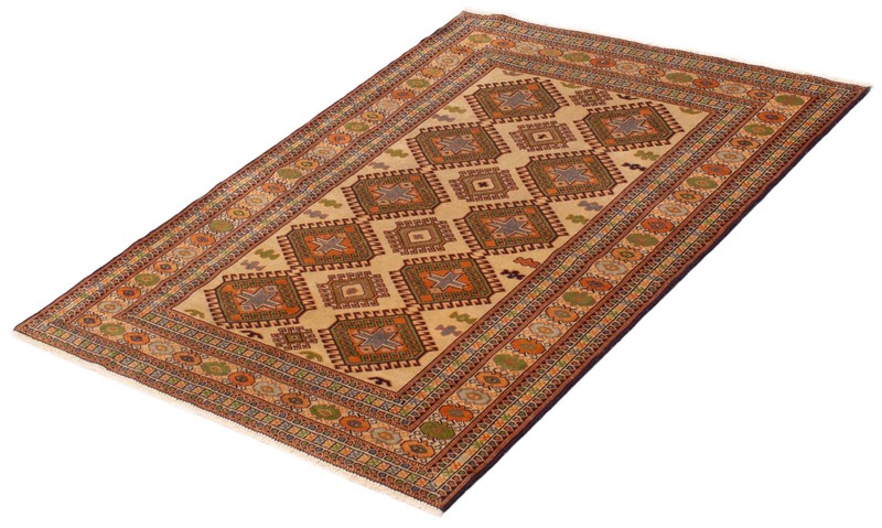 Vintage Traditional Hand-Knotted Area Rug 4'4" x 5'7" Oriental Wool Carpet gallery