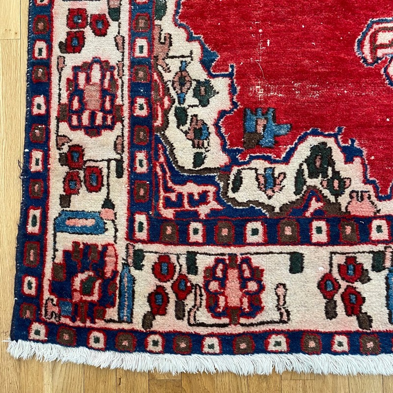 Vintage Rug 4' 10 x 6' 11 Red Hand Knotted Oriental Rug gallery