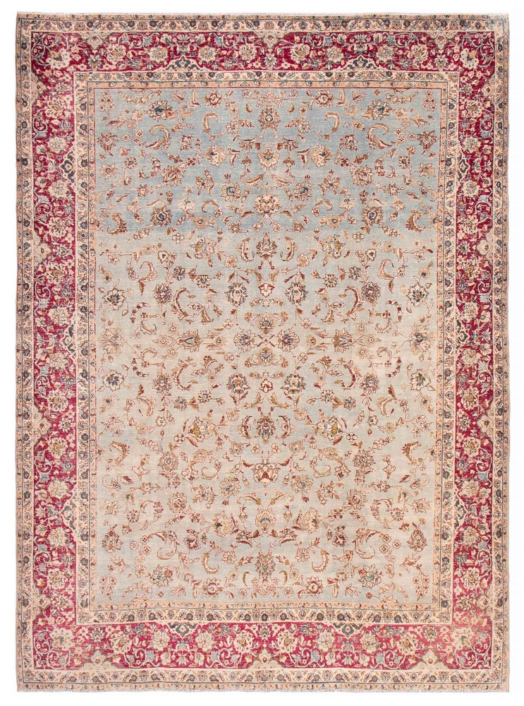 Vintage Hand-Knotted Area Rug 9'10" x 13'3" Traditional Oriental Wool Carpet
