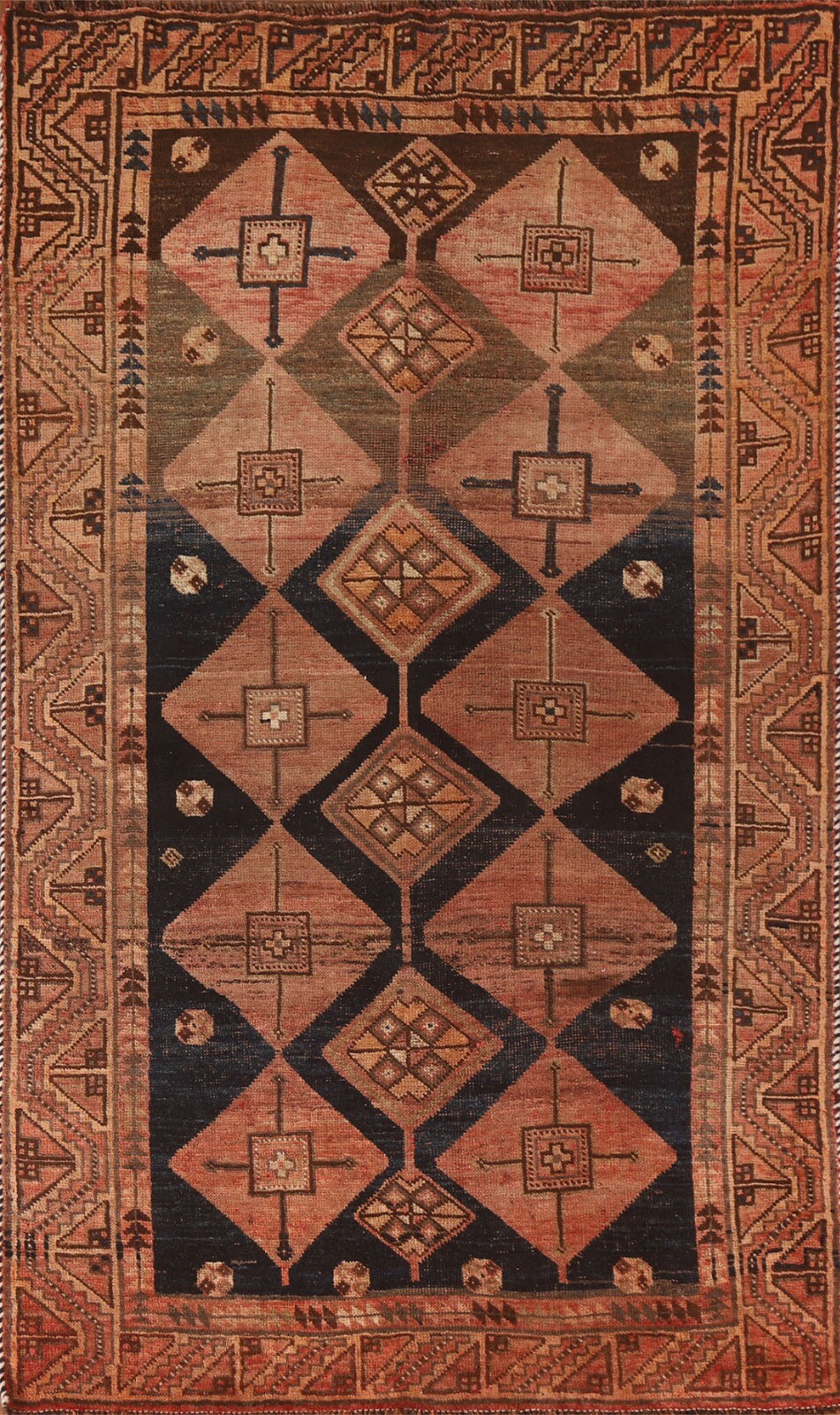 Pre-1900 Geometric Lori Tribal Traditional Hand-knotted Wool Antique Rug 4'x7' gallery