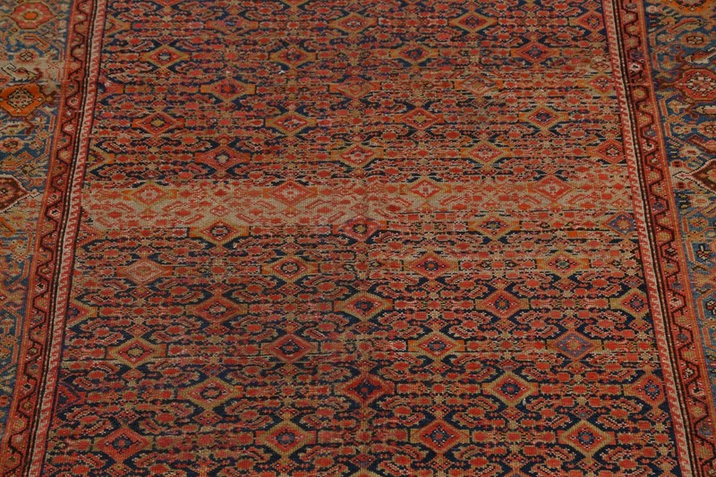 Antique Pre-1900 Geometric Malayer Runner Rug Vegetable Dye Hand-Knotted 6x16 ft gallery