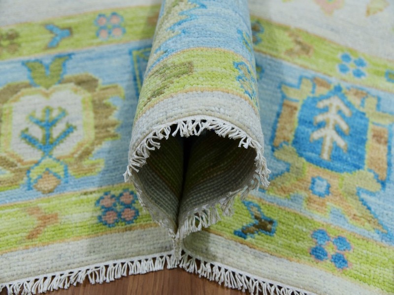 Brand New Modern Indian Oushak Handmade Rug, Colorful Flower Design, 10x14 gallery