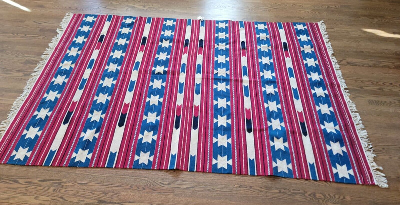 Wool Kilim 6' x 9' Rug made in Romania NWT gallery