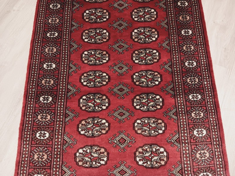 3x5 All-over-Pattern Deep Red Handmade-Turkish-Knotted Fine Soft Wool Rug 586342 gallery