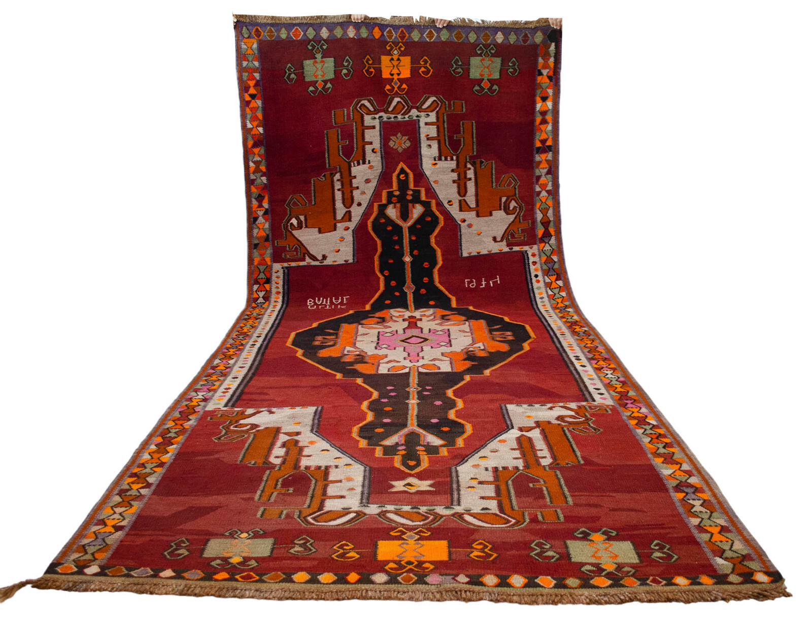Turkish Kilim Rug, Hand Woven Rug, Wool Vintage Rug, Large Runner Rug, 6 x 13 ft gallery
