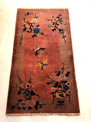4×2 FT Old Handmade Chinese Small Wool Rug