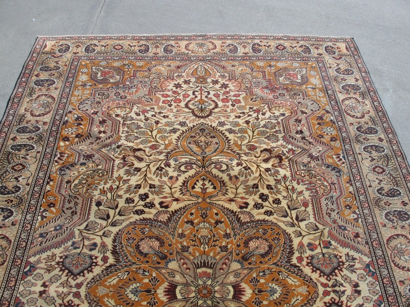 Antique Traditional Rug 6x10 Large Floral Turkish Rug 6.4x9.6 Muted Distressed gallery