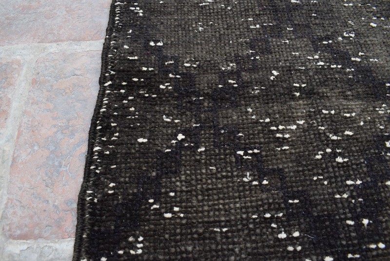 Vintage Moroccan Berber Rug Dark Grey Solid Wool Handmade Small Accent Area Rug gallery