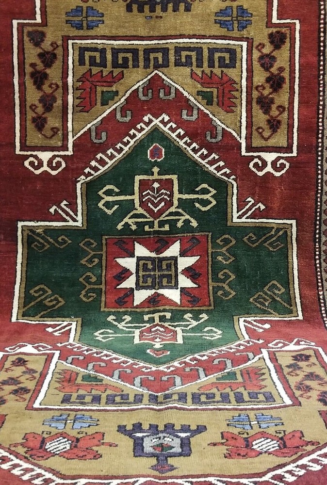 Antique Cr1900-1939's Wool Pile Natural Color Nagorno-Karabahk Area Rug 6x9ft