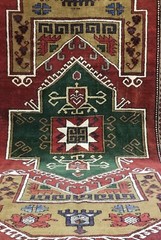 Antique Cr1900-1939’s Wool Pile Natural Color Nagorno-Karabahk Area Rug 6x9ft