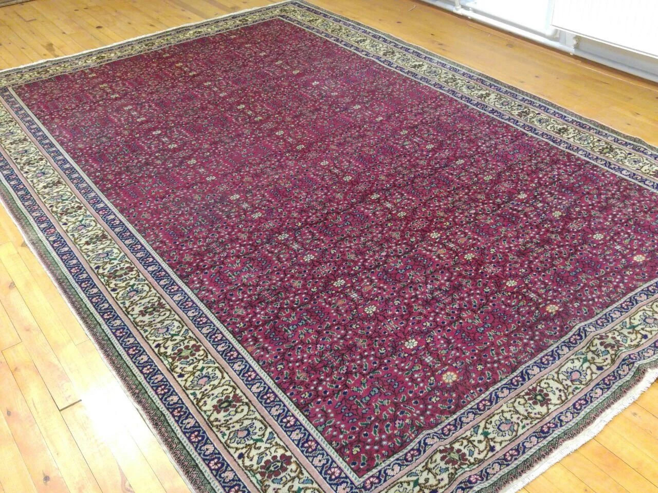 Stunning Cr1930-1939s Antique Wool Pile Vivid Natural Dye Hereke Rug 7x10ft gallery